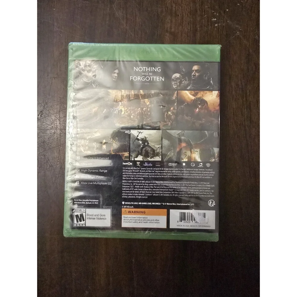 Middle-Earth [ Shadow of War ] (XBOX ONE) BRAND NEW